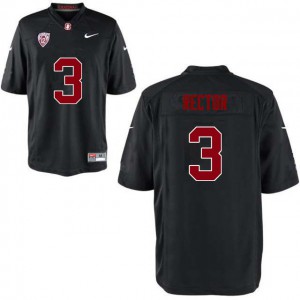 Men's Stanford University #3 Michael Rector Black Stitched Jerseys 658258-163