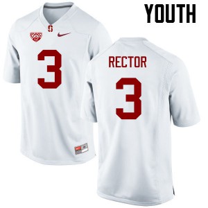 Youth Stanford Cardinal #3 Michael Rector White Player Jersey 192278-857