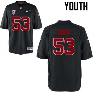 Youth Stanford Cardinal #53 Nate Herbig Black College Jerseys 430529-487
