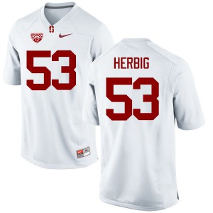 Mens Stanford University #53 Nate Herbig White NCAA Jersey 202963-874