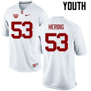 Youth Cardinal #53 Nate Herbig White NCAA Jersey 329755-894