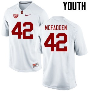 Youth Stanford University #42 Pat McFadden White Football Jersey 981334-100