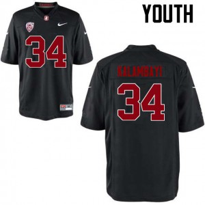 Youth Stanford #34 Peter Kalambayi Black Stitch Jersey 603701-364