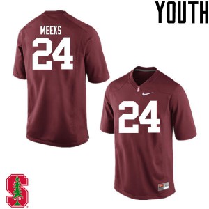 Youth Stanford #24 Quenton Meeks Cardinal Football Jersey 153488-783