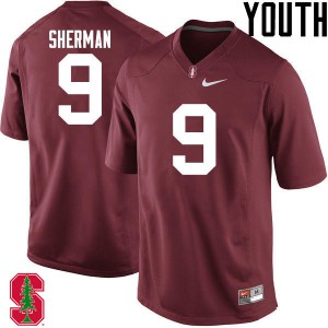 Youth Stanford University #9 Richard Sherman Cardinal Stitched Jerseys 738348-877