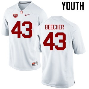 Youth Cardinal #43 Ryan Beecher White Stitched Jerseys 583967-660