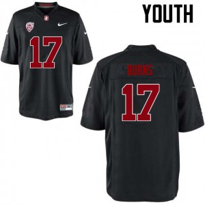 Youth Stanford Cardinal #17 Ryan Burns Black Football Jersey 763244-937