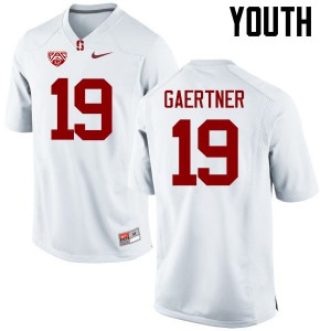 Youth Stanford University #19 Ryan Gaertner White Stitched Jerseys 511789-815