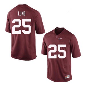 Mens Stanford University #25 Sione Lund Red College Jersey 246587-584