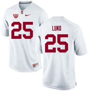 Mens Stanford University #25 Sione Lund White Stitch Jerseys 586159-818