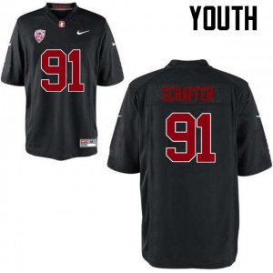Youth Stanford Cardinal #91 Thomas Schaffer Black Embroidery Jersey 428035-710