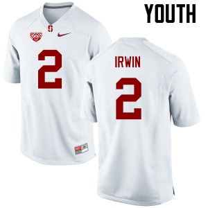 Youth Cardinal #2 Trent Irwin White Official Jersey 476214-796