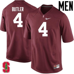 Men's Stanford University #4 Treyjohn Butler Cardinal Embroidery Jerseys 337150-618