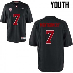 Youth Stanford University #7 Ty Montgomery Black NCAA Jersey 762360-474