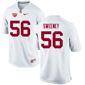 Men's Stanford University #56 Will Sweeney White Stitch Jerseys 858442-237