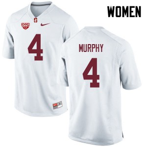 Womens Stanford Cardinal #4 Alameen Murphy White Football Jersey 221659-739