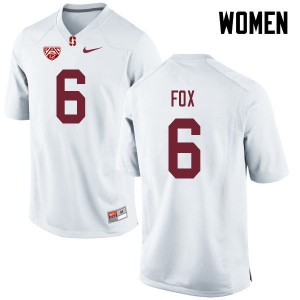 Womens Stanford #6 Andres Fox White Official Jersey 605347-384