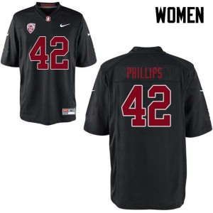 Womens Cardinal #42 Caleb Phillips Black Player Jerseys 107943-367
