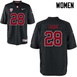 Womens Stanford #28 Donjae Logan Black Embroidery Jerseys 870603-225