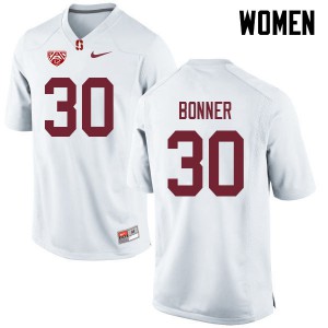 Women's Stanford #30 Ethan Bonner White Football Jersey 631461-546
