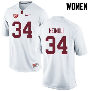 Women Stanford University #34 Houston Heimuli White Alumni Jersey 764421-512