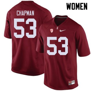 Womens Stanford University #53 Jack Chapman Cardinal College Jersey 918041-399