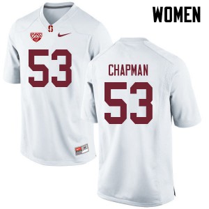 Women Stanford Cardinal #53 Jack Chapman White Player Jerseys 356161-691