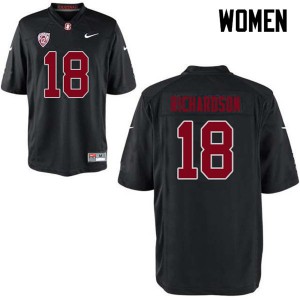 Women Stanford University #18 Jack Richardson Black College Jerseys 461051-431