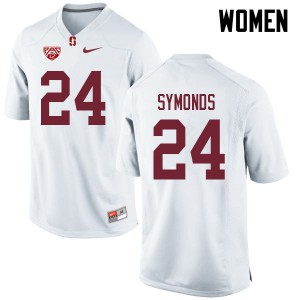 Women Stanford University #24 Jay Symonds White Alumni Jersey 370703-460