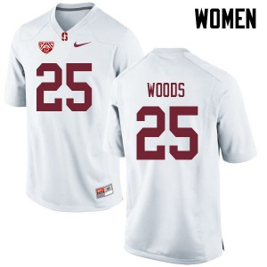 Women's Stanford #25 Justus Woods White Alumni Jersey 624258-436