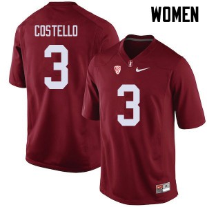 Womens Stanford #3 K.J. Costello Cardinal Stitch Jerseys 819798-123