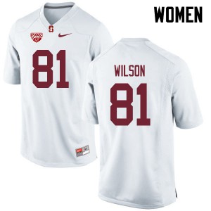 Womens Stanford #81 Michael Wilson White Embroidery Jersey 491531-313