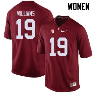 Women Stanford #19 Noah Williams Cardinal Stitch Jerseys 104561-831