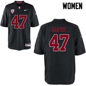 Women's Stanford #47 Tangaloa Kaufusi Black Football Jersey 875933-488