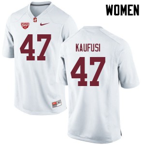 Women's Stanford #47 Tangaloa Kaufusi White Official Jersey 963723-778