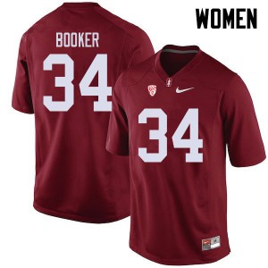 Women's Stanford #34 Thomas Booker Cardinal Official Jerseys 576591-888