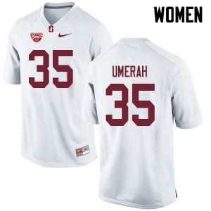 Womens Stanford University #35 Tobe Umerah White Official Jersey 773477-857
