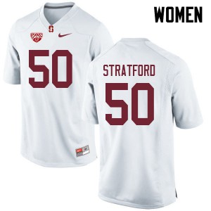 Womens Stanford Cardinal #50 Trey Stratford White College Jersey 325621-523