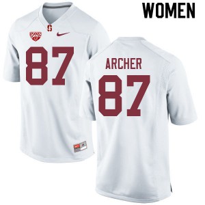Women's Stanford #87 Bradley Archer White College Jerseys 442907-173