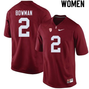Women Stanford University #2 Colby Bowman Cardinal Stitched Jersey 813754-444