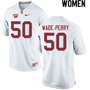 Women Stanford #50 Dalyn Wade-Perry White Football Jerseys 818144-113