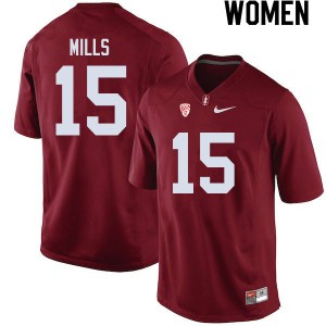 Women Stanford University #15 Davis Mills Cardinal High School Jerseys 963081-814
