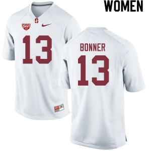 Women Stanford #13 Ethan Bonner White Stitch Jersey 997467-619