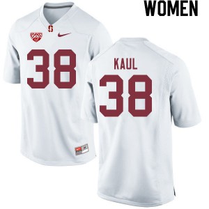 Women's Stanford University #38 Jason Kaul White Official Jersey 621866-579