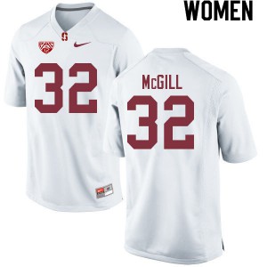 Women's Stanford #32 Jonathan McGill White Official Jerseys 450618-427