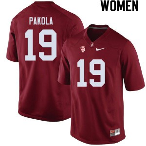 Women's Stanford Cardinal #19 Joshua Pakola Cardinal NCAA Jerseys 562890-146