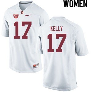 Women's Stanford University #17 Kyu Blu Kelly White Football Jerseys 604922-578