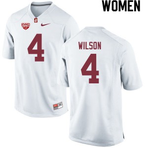 Women Stanford University #4 Michael Wilson White Official Jersey 527338-871
