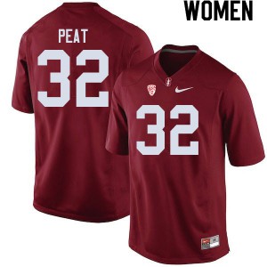 Women Stanford University #32 Nathaniel Peat Cardinal Football Jerseys 312941-287