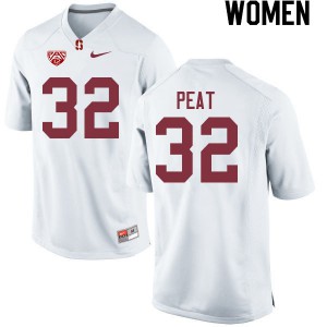 Women Stanford Cardinal #32 Nathaniel Peat White College Jersey 914340-392